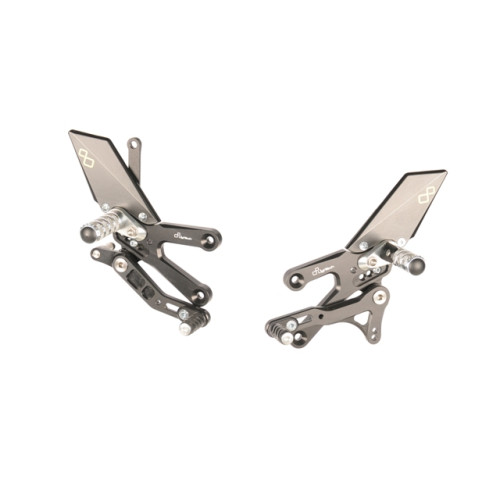Pedana regolabile LIGHTECH con poggiapiede fisso per YAMAHA YZF R3 (2015-2017)