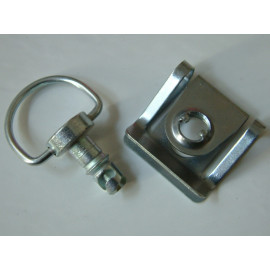Gancio o Sgancio Rapido ad Anello, diametro 6mm lunghezza 12mm perno 1/4 di giro con rondella in teflon e molletta