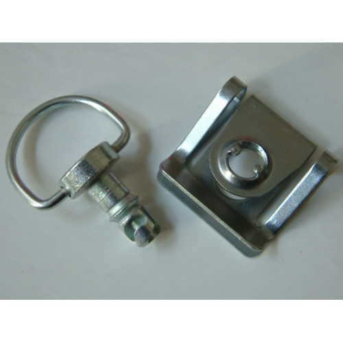 Gancio o Sgancio Rapido ad Anello, diametro 6mm lunghezza 12mm perno 1/4 di giro con rondella in teflon e molletta