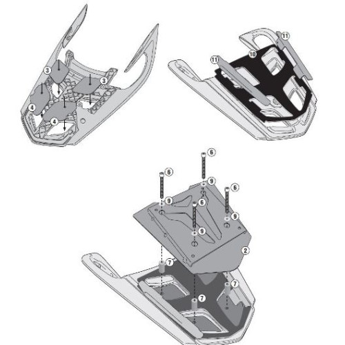Attacco posteriore in alluminio specifico per bauletto MONOKEY® per BMW K 1600 GT (2011-2018)