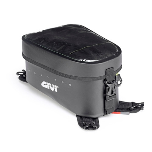 Borsa serbatoio GIVI GRAVEL-T RANGE waterproof nera, 10 litri, con interno di colore giallo
