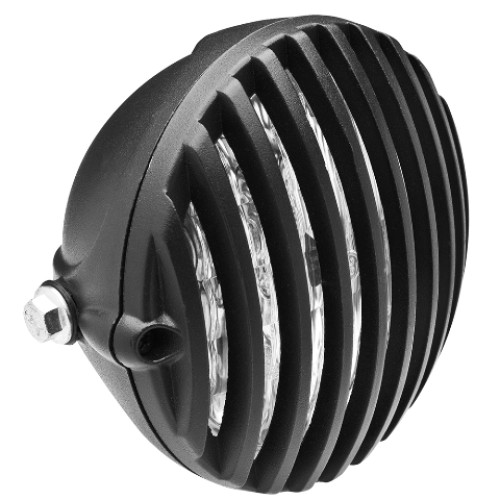 Faro anteriore  universale a lampada OMOLOGATO - Colore Nero - ø145mm