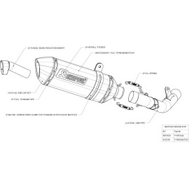 Terminale di scarico Akrapovic SPLIT-ON Esagonale Titanio / Carbonio con DB-Killer Omologato KAWASAKI Z 750 / Z 750 R (2007-2012)
