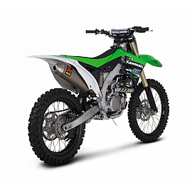 Terminale di scarico Akrapovic SPLIT-ON Ovale full Titanio con DB-Killer fondello in titanio NON Omologato Kawasaki KX 450 F 112 decibel (2009/2015)