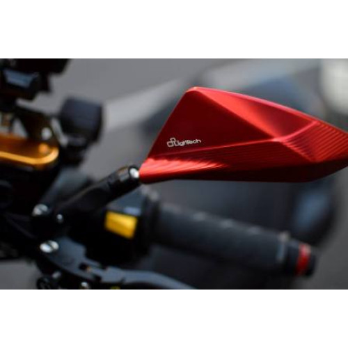 Specchietti Retrovisori LIGHTECH Omologato  Colore ROSSO (destro+sinistro) per YAMAHA T-MAX 530 ( fissaggio a manubrio)
