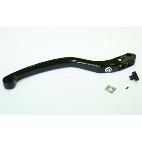 Leva di ricambio curva per pompe radiale Brembo con interasse 20, (leva + pomello + spina + clip)