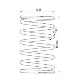 Molla di contrasto variatore rossa (Ø esterno 70,50x126 mm - Ø filo 6,5 mm - k 13,7)