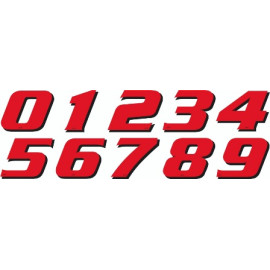 NUMERI ADESIVI STICKERS ROSSO (1 PZ)