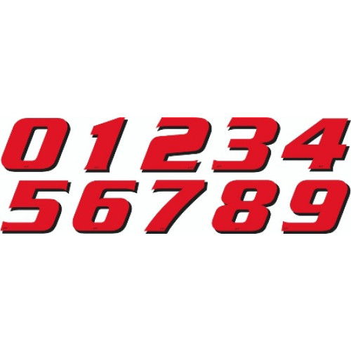 NUMERI ADESIVI STICKERS ROSSO (1 PZ)