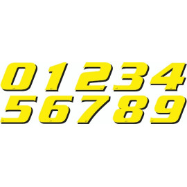 NUMERI ADESIVI STICKERS GIALLO FLUORESCENTE (1 PZ)
