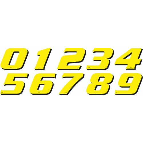 NUMERI ADESIVI STICKERS GIALLO FLUORESCENTE (1 PZ)