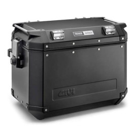 Valigia laterale Trekker Outback Black Line, in alluminio verniciato nero, 48 lt.