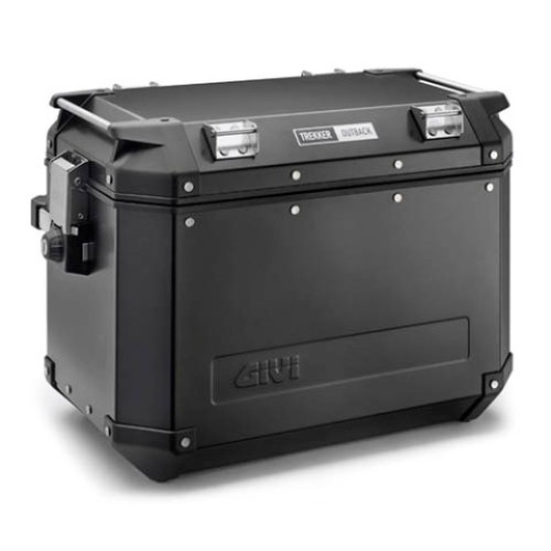 Valigia laterale Trekker Outback Black Line, in alluminio verniciato nero, 48 lt.