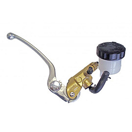Pompa Freno Radiale anteriore Nissin 19x21mm Strada / Pista con serbatoio e switch stop colore oro