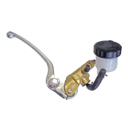 Pompa Freno Radiale anteriore Nissin 19x21mm Strada / Pista con serbatoio e switch stop colore oro