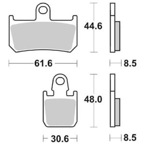 Pastiglie Freno Posteriore SBS Sinterizzate (2 pezzi per 1 disco) per YAMAHA R1 (2009>) MT01  1700 (2007>) V-MAX 1700 (2009>)