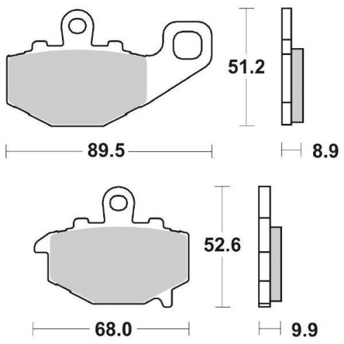 Pastiglia freno SBS Posteriore Sinterizzata  KAWASAKI  per ZX-6R - ER 6N - Z 750 - Z1000 - ZX10R