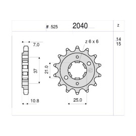 KIT TRASMISSIONE DID PIGNONE 15 CORONA 36 CATENA 525-VX 106 MAGLIE per HONDA  XBR 500 S ( 44CV ) (1987-1991)
