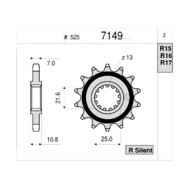 KIT TRASMISSIONE DID PIGNONE 16 CORONA 46 - CATENA 525-VX - 118 MAGLIE - YAMAHA FZ6 - FAZER - NS - ABS - #525 (2004-2006)