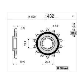 KIT Trasmissione DID - PIGNONE 14 - CORONA 42 - CATENA DID 520 VX2 G&B 108 MAGLIE per SUZUKI DR 250 SE (2001-2007)