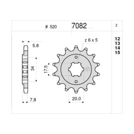 KIT Trasmissione DID - PIGNONE 13 - CORONA 47 - CATENA DID 520 DZ 2 SDH G&B 104 MAGLIE per HONDA CRF 150 F (2006-2013)