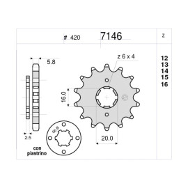 KIT Trasmissione DID - PIGNONE 15 - CORONA 49 - CATENA DID 420 NZ3 G&B 116 MAGLIE per HONDA CR 80 R # 420 (1987-2002)