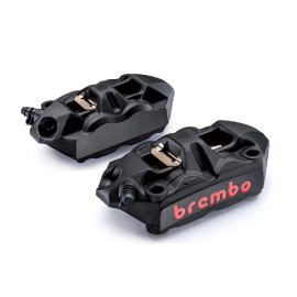 Pinze radiali brembo per dischi fascia frenante 34 mm Th 5,5 mm -  Kit monoblocco forgiata M4 SX+DX (con pastiglie) - interasse 100 mm -