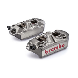 Pinze radiali brembo per dischi fascia frenante 34 mm Th 5,5 mm -  Kit monoblocco forgiata M4 SX+DX (con pastiglie) - interasse 100 mm -