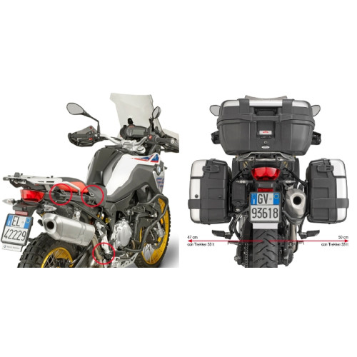 Portavaligie laterale a rimozione rapida specifico per valigie MONOKEY® o RETRO FIT per BMW F 750 GS (2018-2019) - F 850 GS (2018-2019)