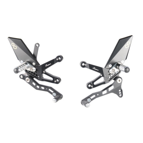 Pedane regolabili LIGHTECH con poggiapiede fisso per KAWASAKI ZX 10R (2016>)