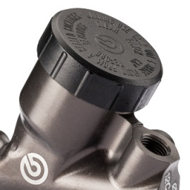 Pompa freno posteriore Brembo MASTER CYLINDER PS 13 CNC con serbatoio tondo incorporato - dotato di uscita dedicata per sens. pressione