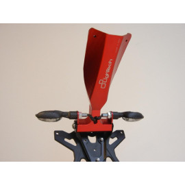 Porta Targa Regolabile LIGHTECH completo di Luce Targa e Catadiottro per DUCATI 899/1199/1299 PANIGALE (2012>) COLORE NERO