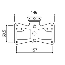 Porta Targa Regolabile Universale RIZOMA linea BASIC completo di Piatto Targa e Attacchi Frecce
