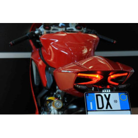 Porta Targa Regolabile LIGHTECH completo di Luce Targa e Catadiottro per DUCATI 899/1199/1299 PANIGALE (2012>) COLORE NERO