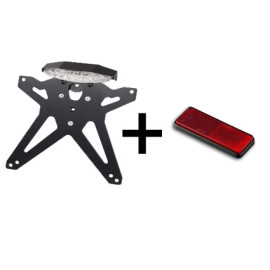 Porta Targa Regolabile LIGHTECH completo di Faro Posteriore a LED e Catadiottro per DUCATI MONSTER 696 (2008/2012)