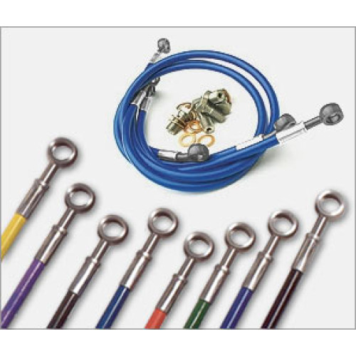 kit tubi freno aeronautici GOODRIDGE KEVLAR raccordi  ERGAL anteriori+posteriori APRILIA RSV / R  /SP 1000 (2001- 2003)