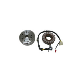 Volano con statore  per honda SH 300 Denso18 poli trifase c/pick-up a 2 cavi 