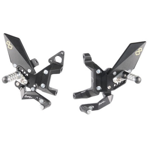 Pedane regolabili - cambio rovesciato - LIGHTECH - con poggiapiede snodato per DUCATI PANIGALE 1299 / 899 /959 / 1199 (2012-2016) -  PANIGALE V2 955 (2020-2024)