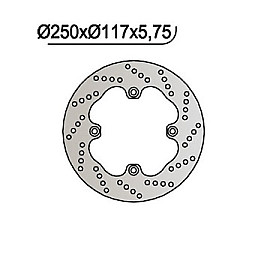 DISCO FRENO POSTERIORE NG MISURA 250x117x5,7 per SUZUKI AN BURGMAN 650 (2002-2003)