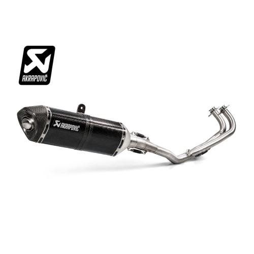 Scarico Completo collettori in inox fodero in carbonio non omologato Linea Racing (CARBONIO) per YAMAHA T MAX 500 530 (2017-2018>) SPEDIZIONE GRATUITA