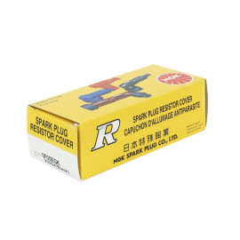 ATTACCO CANDELA NGK SF05EGK in gomma, dritto per cavo 10 e 12 mm con resistore. Per candele con nottolino.