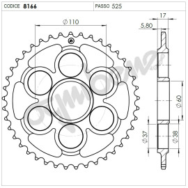 KIT DI TRASMISSIONE ORIGINALE DID - PIGNONE 15 - CORONA 42 - CATENA DID 525 ZVMX G&G 116  MAGLIE - DUCATI STREETFIGHTER 1100 V4 