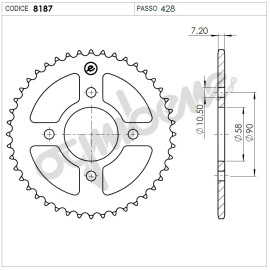 KIT TRASMISSIONE ORIGINALE DID PROFESSIONAL PIGNONE 15 - CORONA 45 - CATENA DID 428 D 122 MAGLIE - HONDA 125 CB 125 F (2015 - 2021)