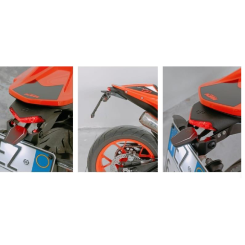 KIT PORTA TARGA REGOLABILE CON LUCE TARGA E CATADIOTTRO OMOLOGATI per KTM DUKE 790 – DUKE 890 R