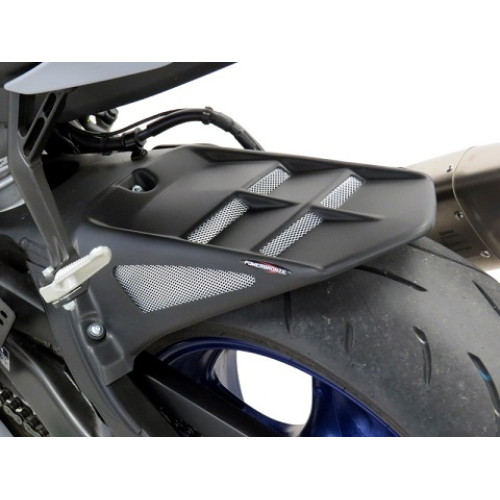 PARAFANGO POSTERIORE in ABS POWERBRONZE nero opaco con griglia argento per YAMAHA  YZF R6 (2006-2020)