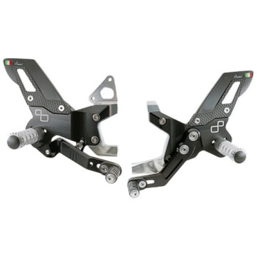 Pedane Regolabili Con Poggia Piedi Fissi (Track Use) per DUCATI Panigale 1199 (2012 - 2017) Panigale 1299 (2015-2017) Panigale 899 (2013 - 2017) PanigaleV2 955 (2020-2024)