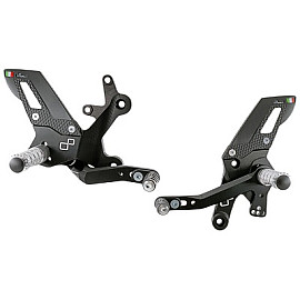 Pedane Regolabili Con Poggia Piedi Fissi LIGHTECH per KAWASAKI NINJA 400 (2018-2023)