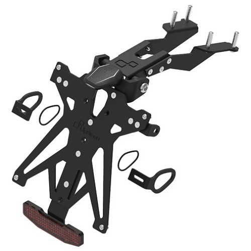 KIT PORTA TARGA REGOLABILE LIGHTECH PER YAMAHA Tracer 7 GT / TRACER 7 (2020-2024)  COMPLETO DI LUCE TARGA E CATADIOTTRO