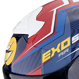 Casco Scorpion Exo R1 Evo II Air Coup Blu Rosso Giallo