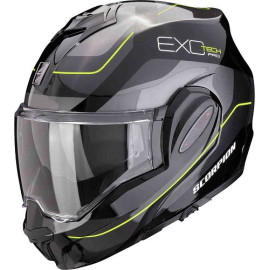 CASCO MODULARE Scorpion Exo Tech Evo Pro Commuta BLACK-SILVER-YELLOW